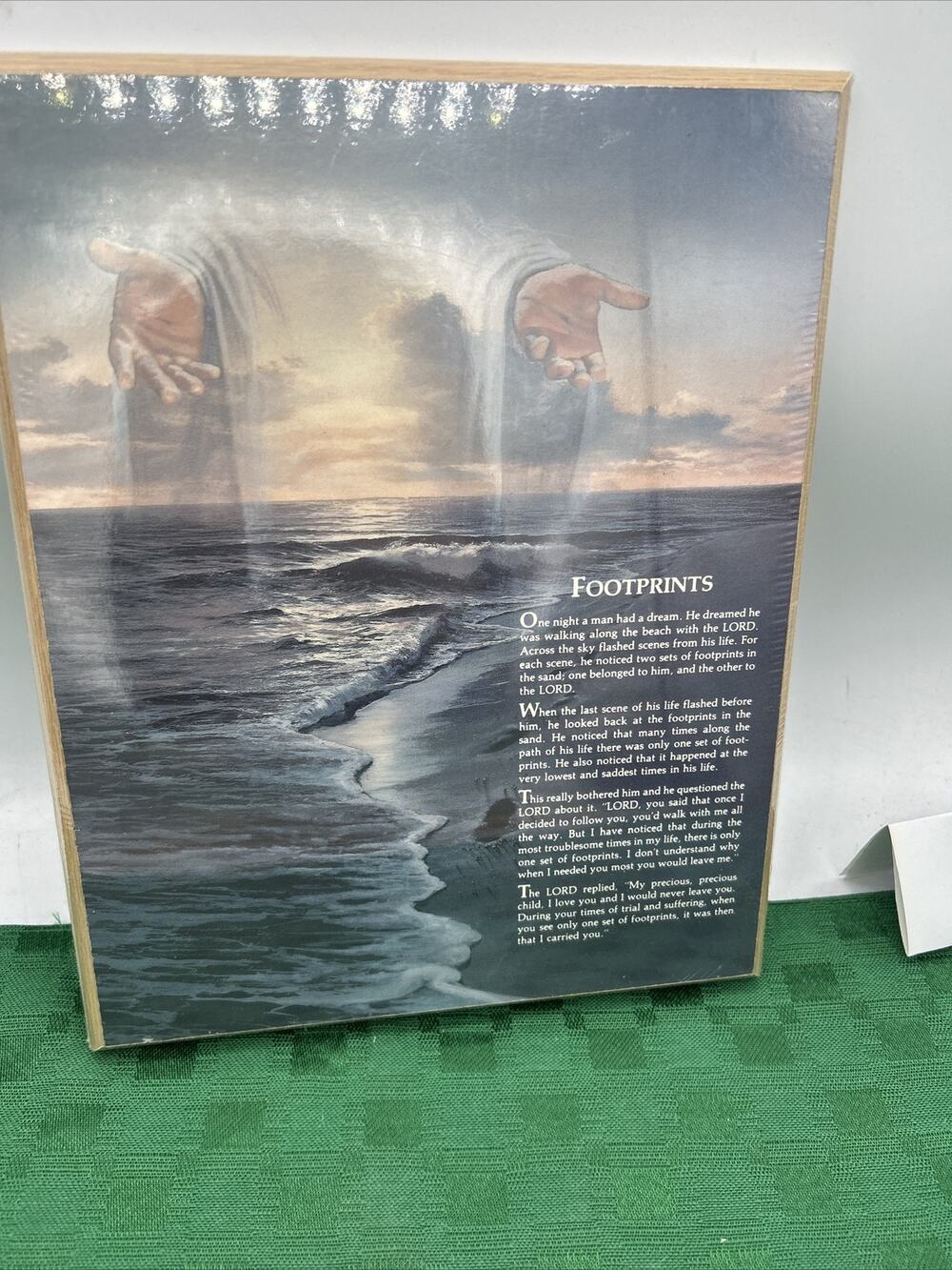 Footprints Wall Prayer Wood Plaque Wall Hanger